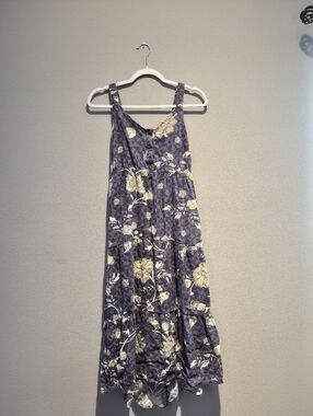 Somoma Blue Floral Sleeveless Midi Dress - Unbranded
